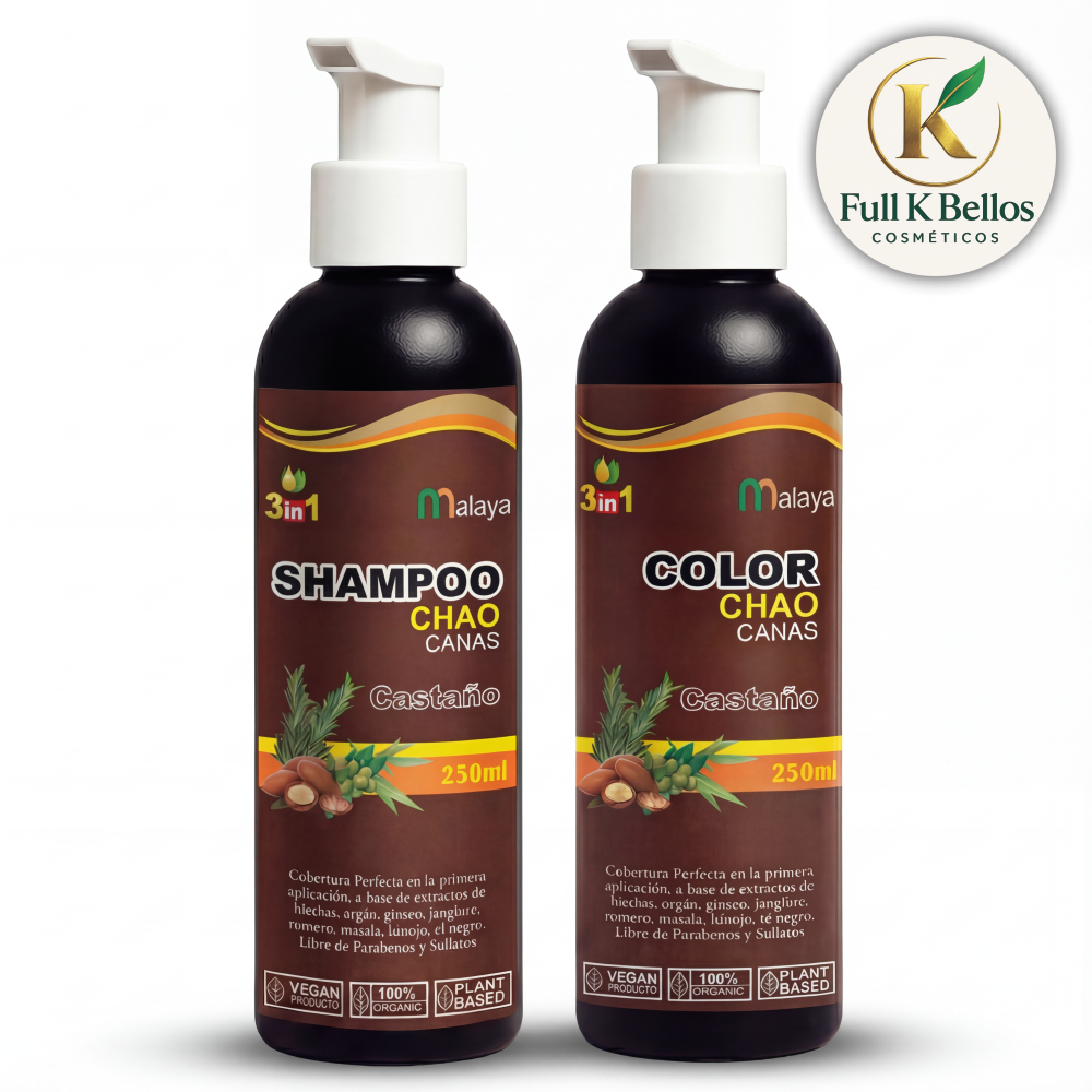 CHAO CANAS SH + AC CASTAÑO 250ML