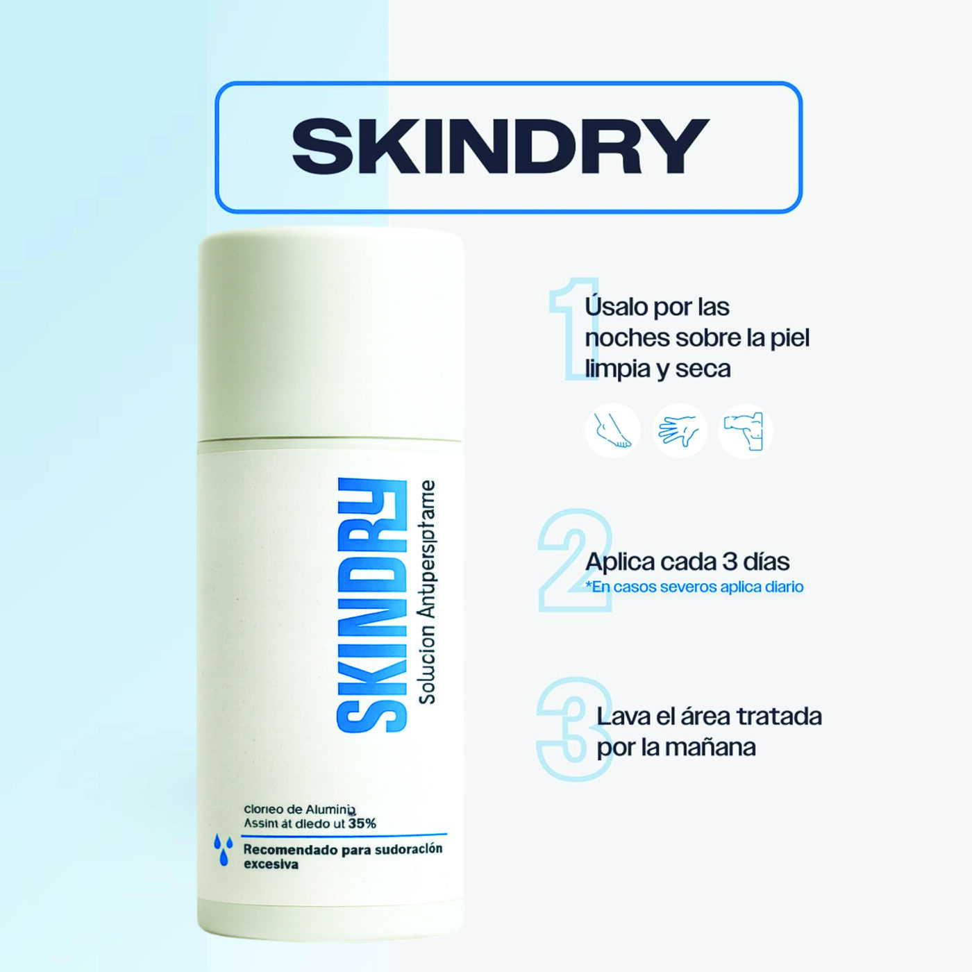 SKINDRY SOLUCIÓN ANTITRANSPIRANTE 120ML TAPA CUADRADA