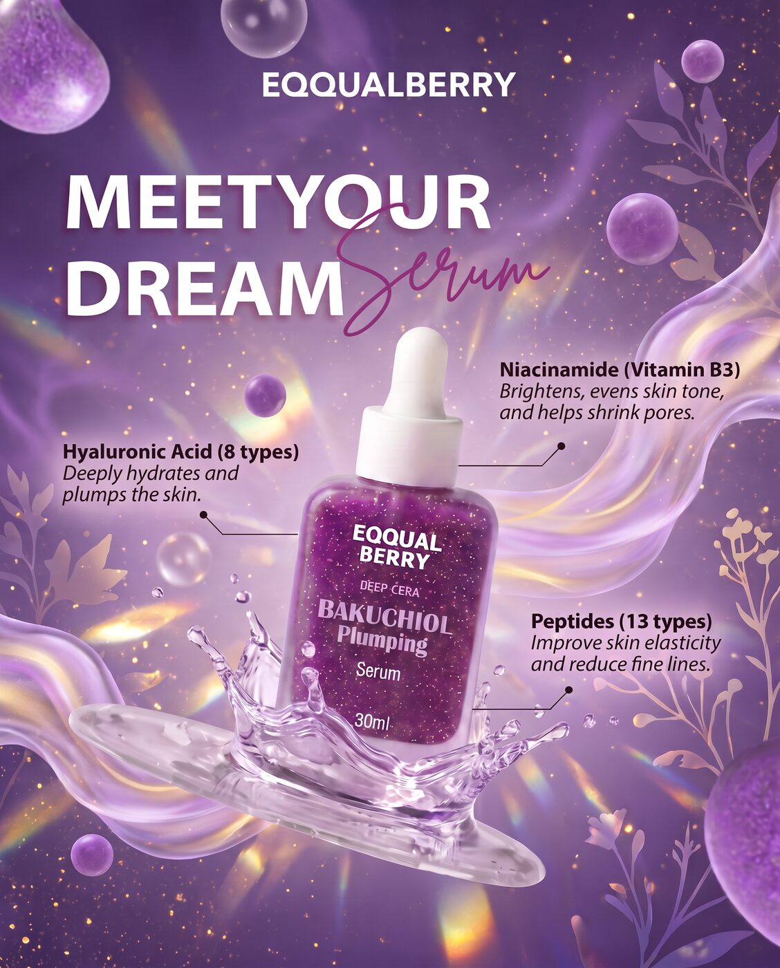 EQQUALBERRY BAKUCHIOL PLUMPING 30ML