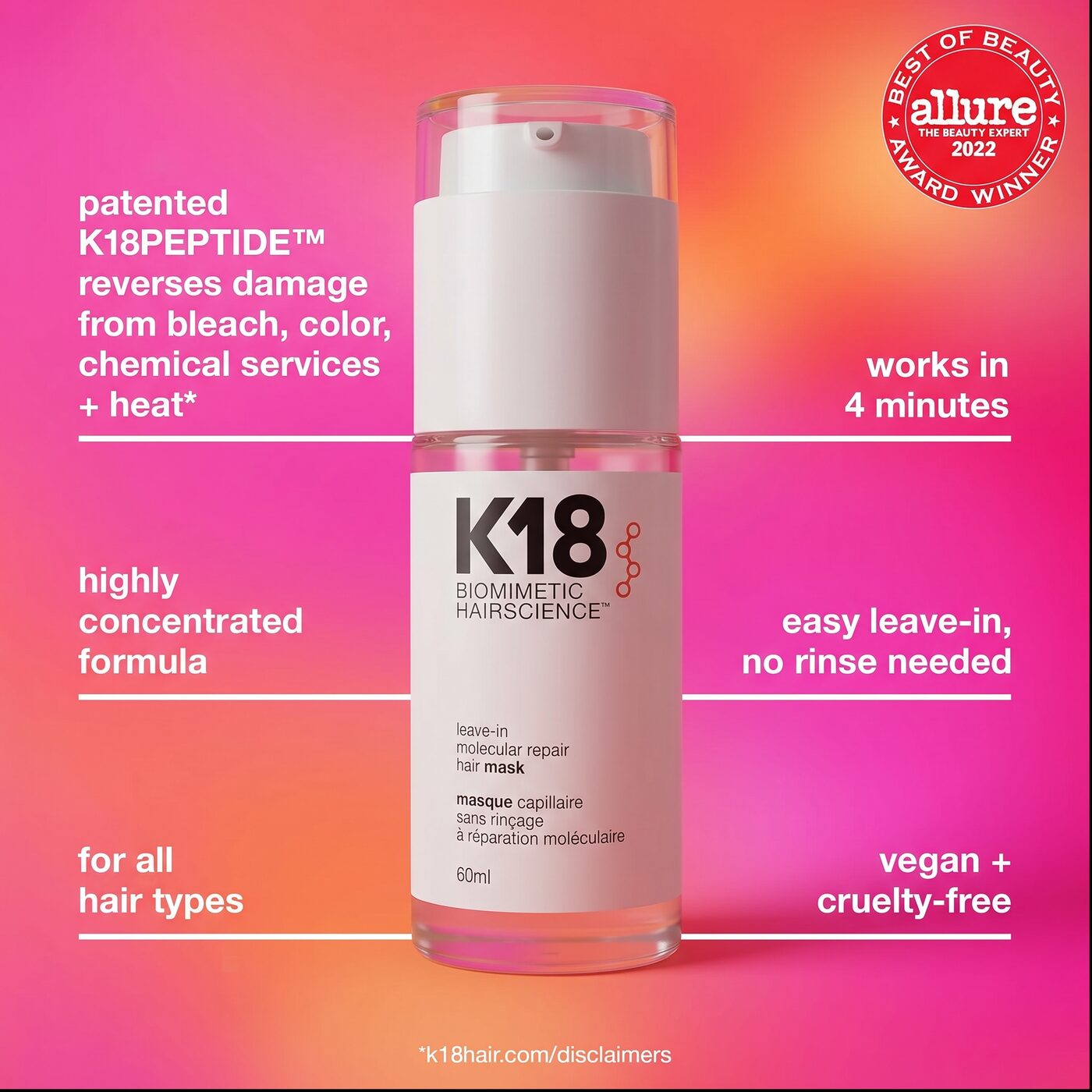 K18 Repair Hair Mask 60ML