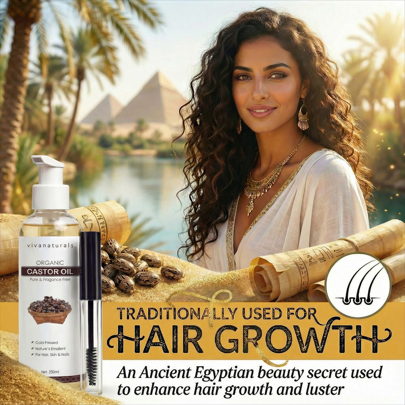 VIVA NATURAL CASTOR OIL 250ML + RIMEL